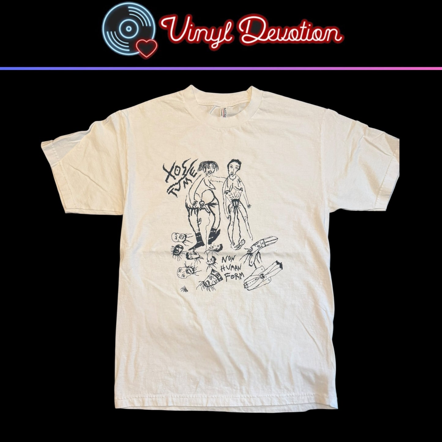 Xostume Band Non Human Form White T-Shirt Size S Darkwave Vaporwave