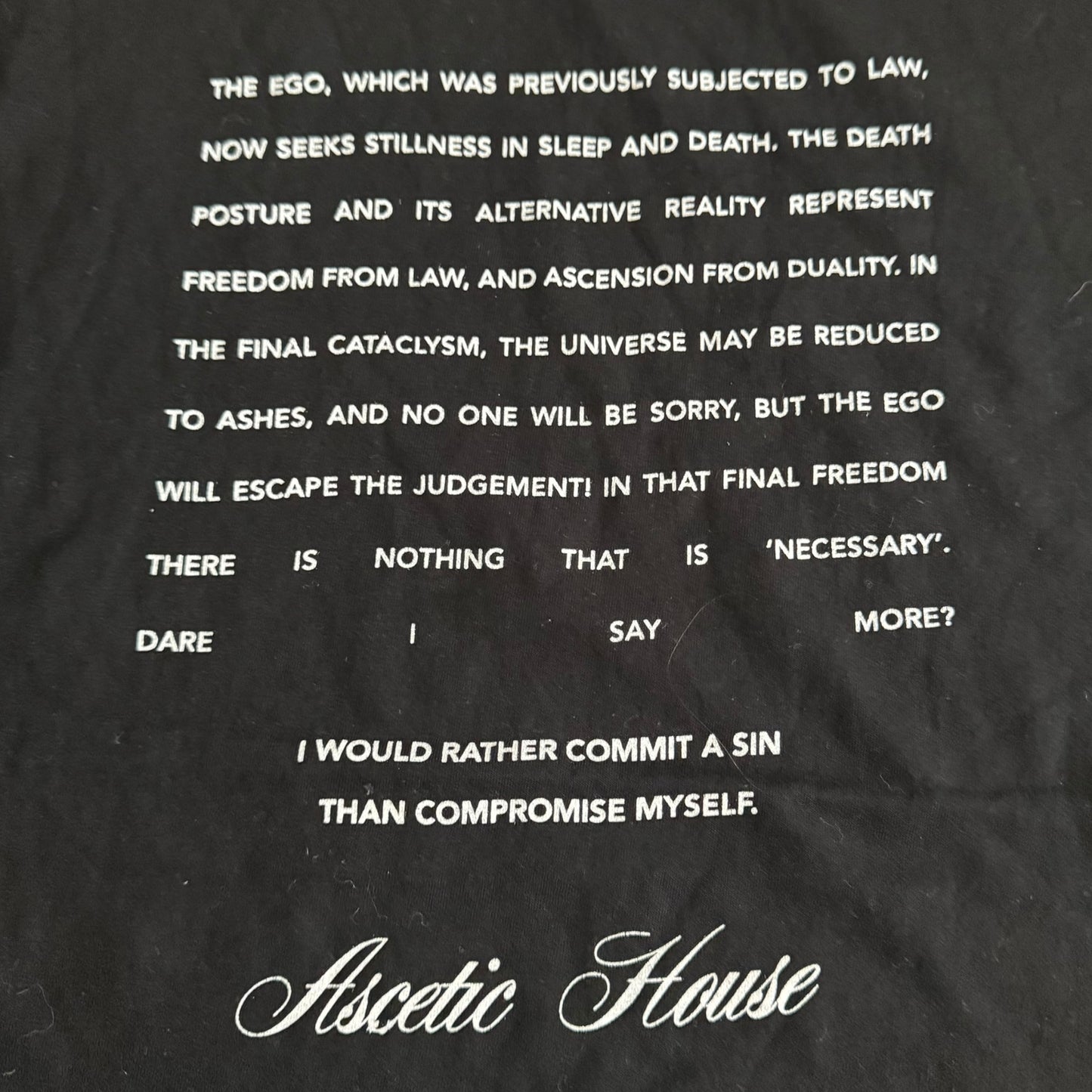 Ascetic House Record Label White T-Shirt Size L Marshstepper Destruction Unit Body Of Light