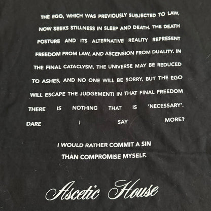 Ascetic House Record Label White T-Shirt Size L Marshstepper Destruction Unit Body Of Light
