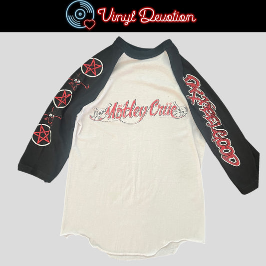 Motley Crue Band 1989 Tour Raglan Vintage T-Shirt Size M