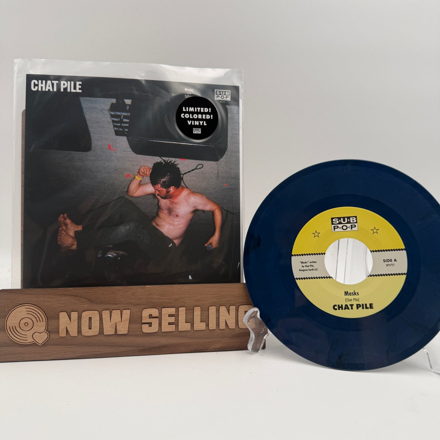 Chat Pile  - Masks b/w Sifting Vinyl 7" Dark Blue