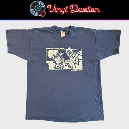 Bane Hardcore Band Words That Cripple Blue 90s Vintage T-Shirt Size XL