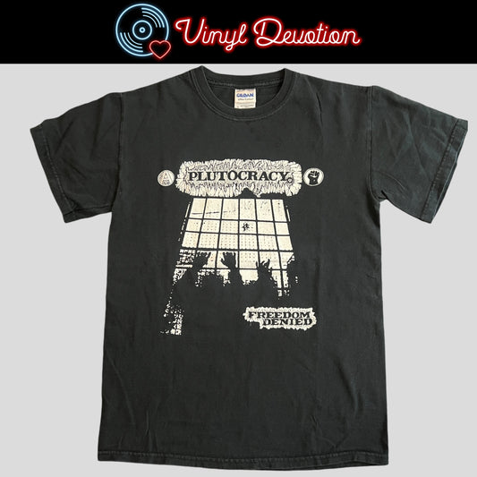Plutocracy Band Freedom Denied Vintage Y2K T-Shirt Size S