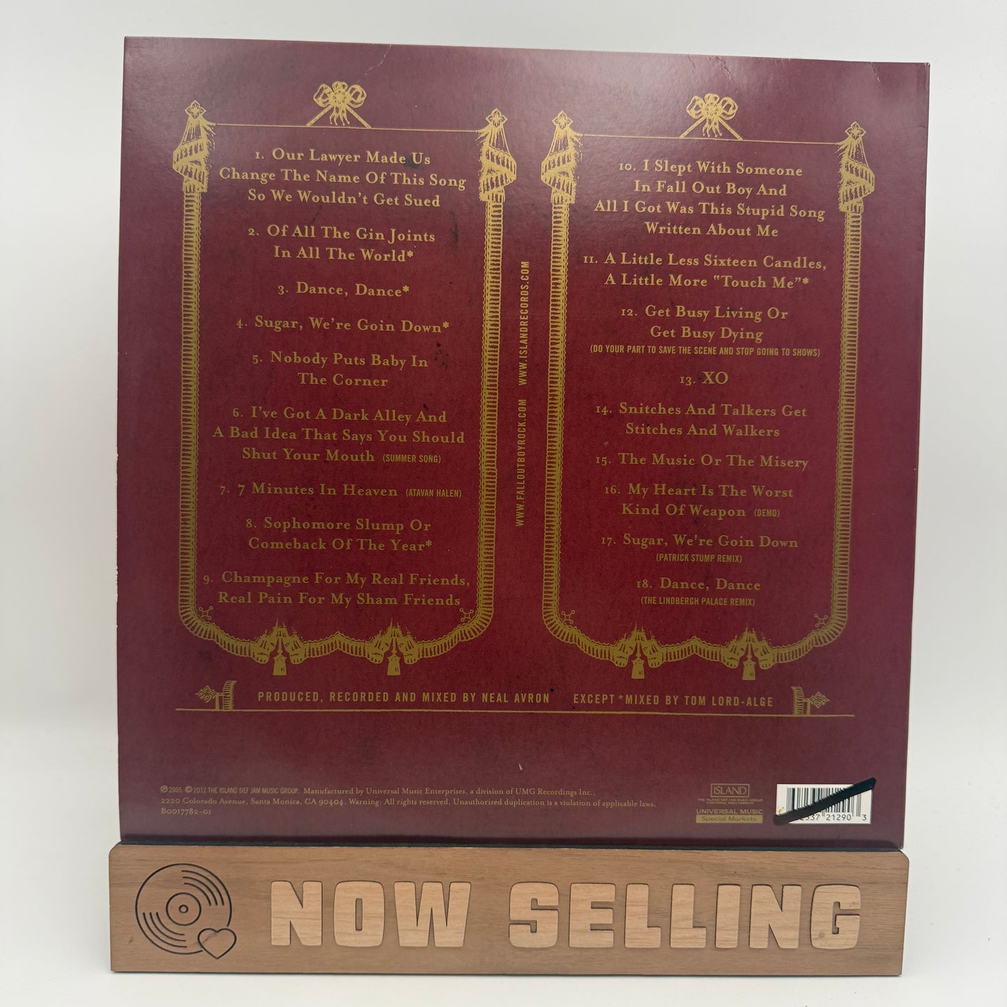 Fall Out Boy - From Under The Cork Tree Vinyl LP Maroon Hot Topic VG/VG+