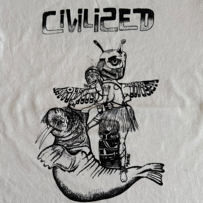 Civilized Denver Hardcore Band White T-Shirt Size M Meatdog