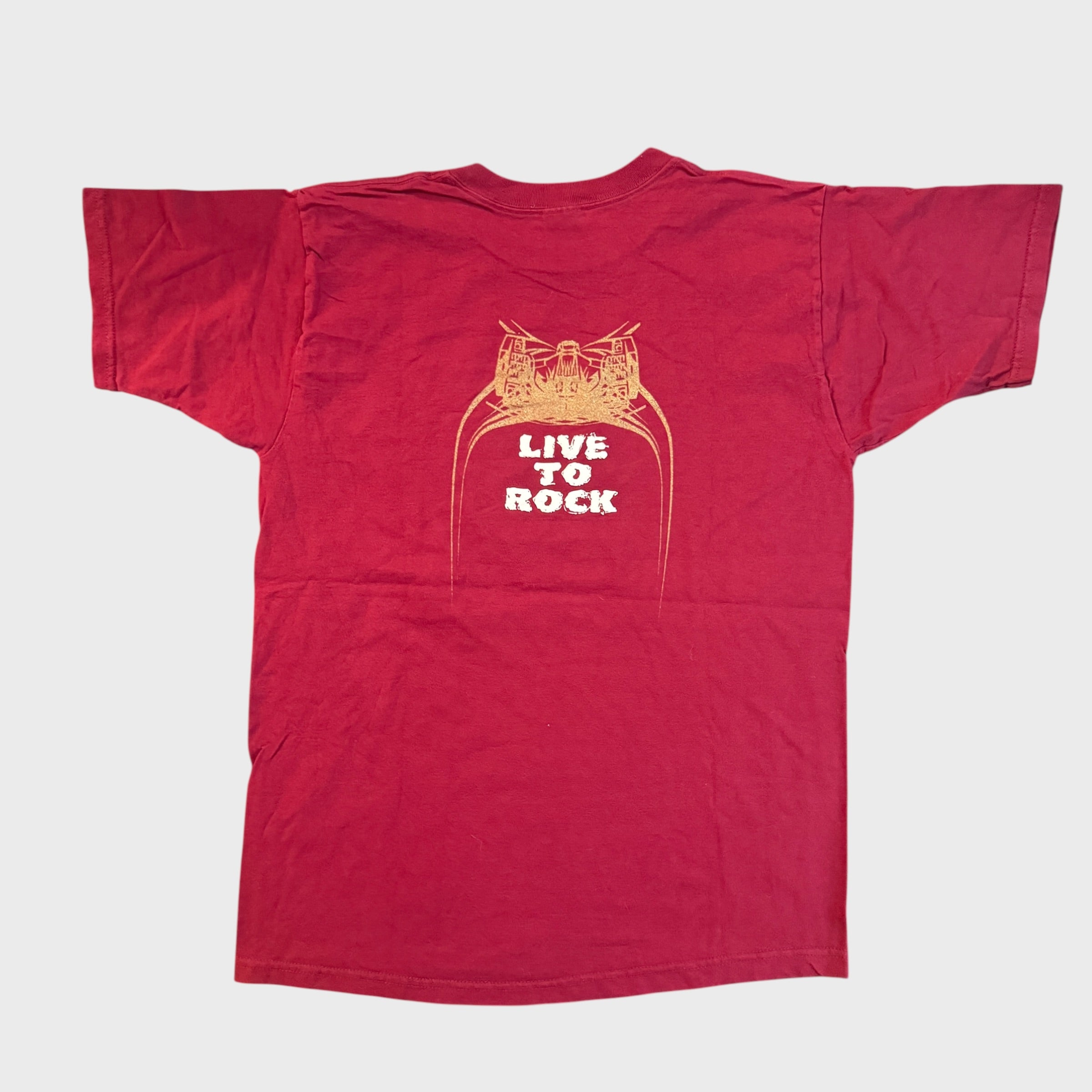 Cable Band Live To Rock Maroon 90s Vintage T-Shirt Size L Isis