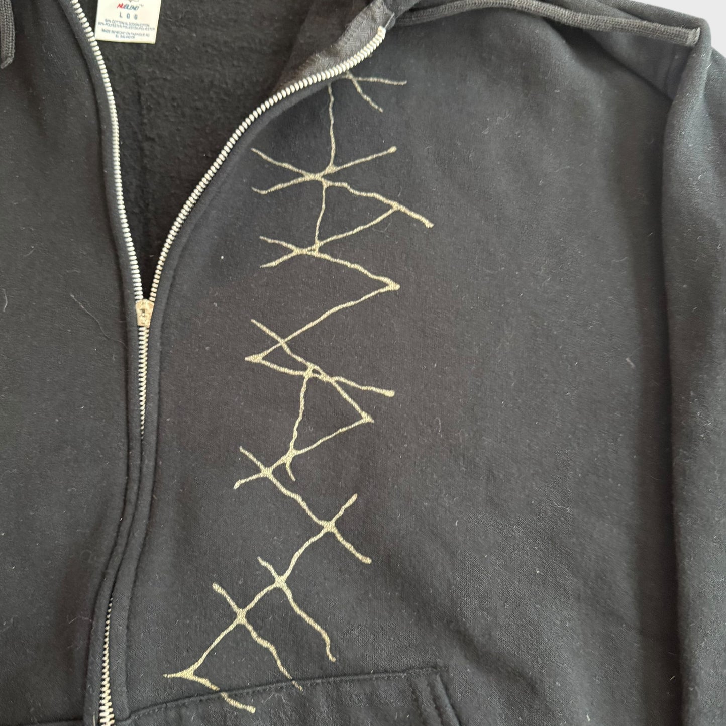 Khanate Capture & Release Black Vintage Zip Up Hoodie Size L