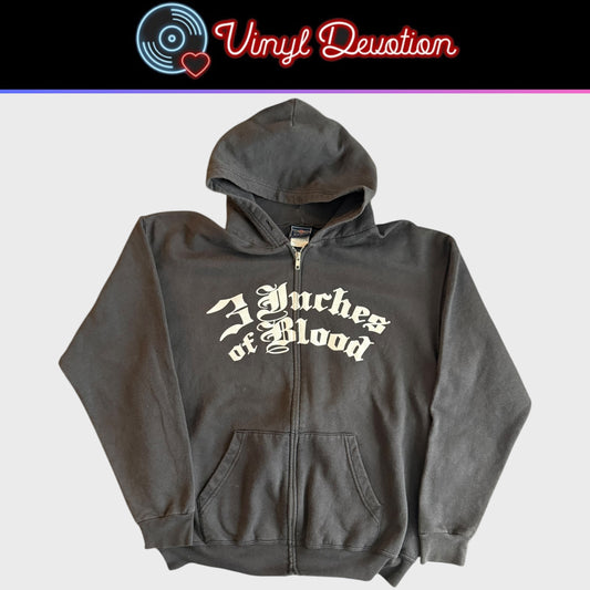 3 Inches Of Blood Band Vintage Zip Up Hoodie Size L