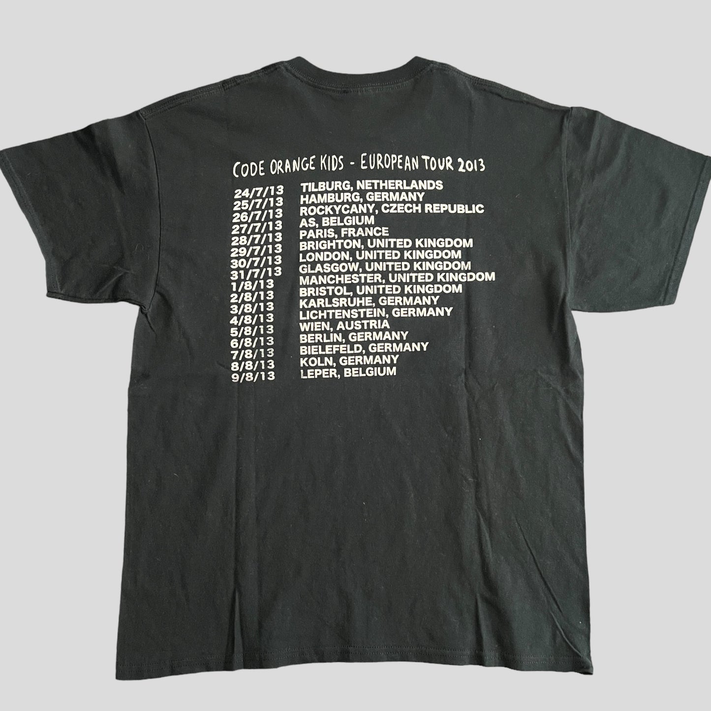 Code Orange Kids Band 2013 European Tour T-Shirt Size L