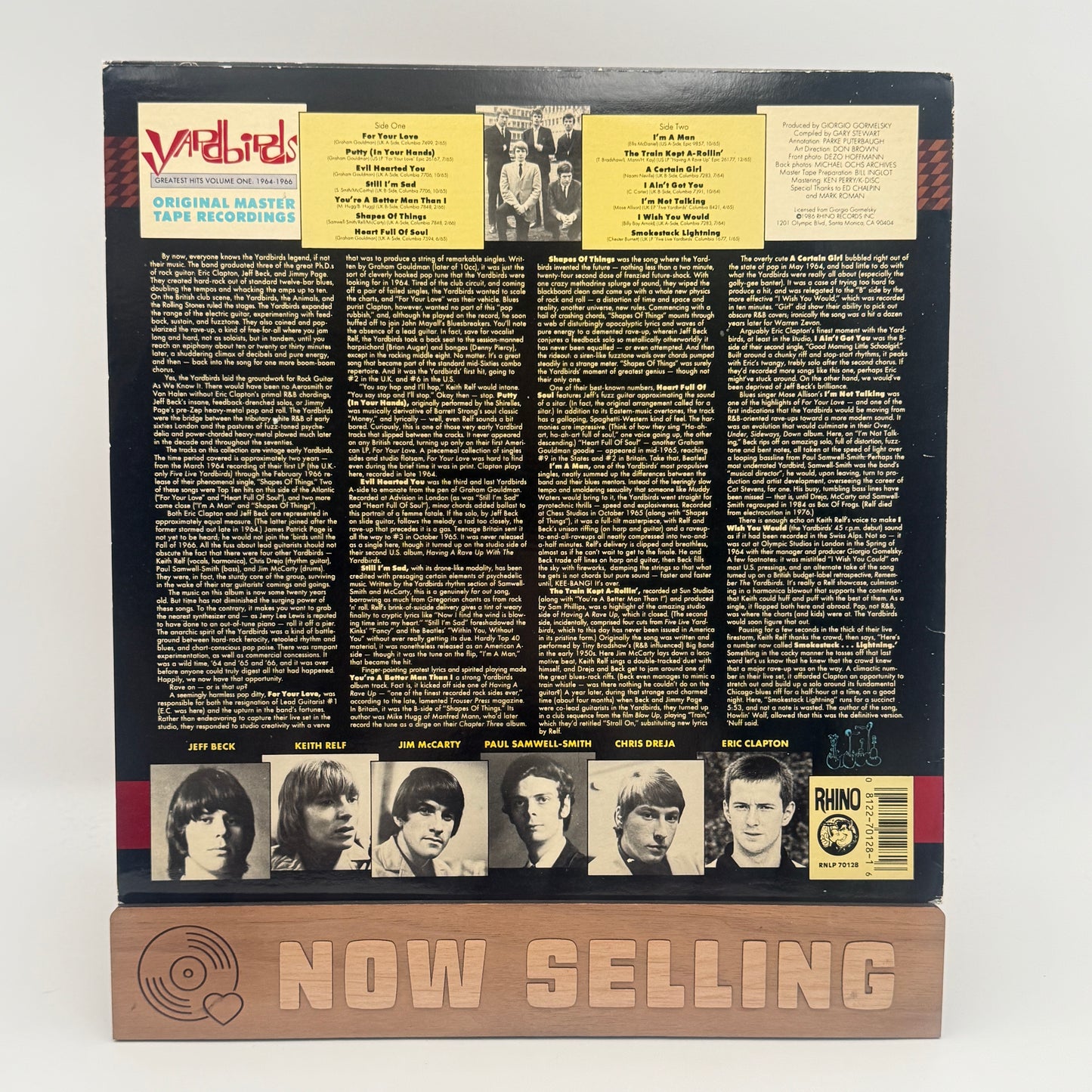 The Yardbirds - Greatest Hits Volume One: 1964-1966 Vinyl LP Eric Clapton Jeff Beck