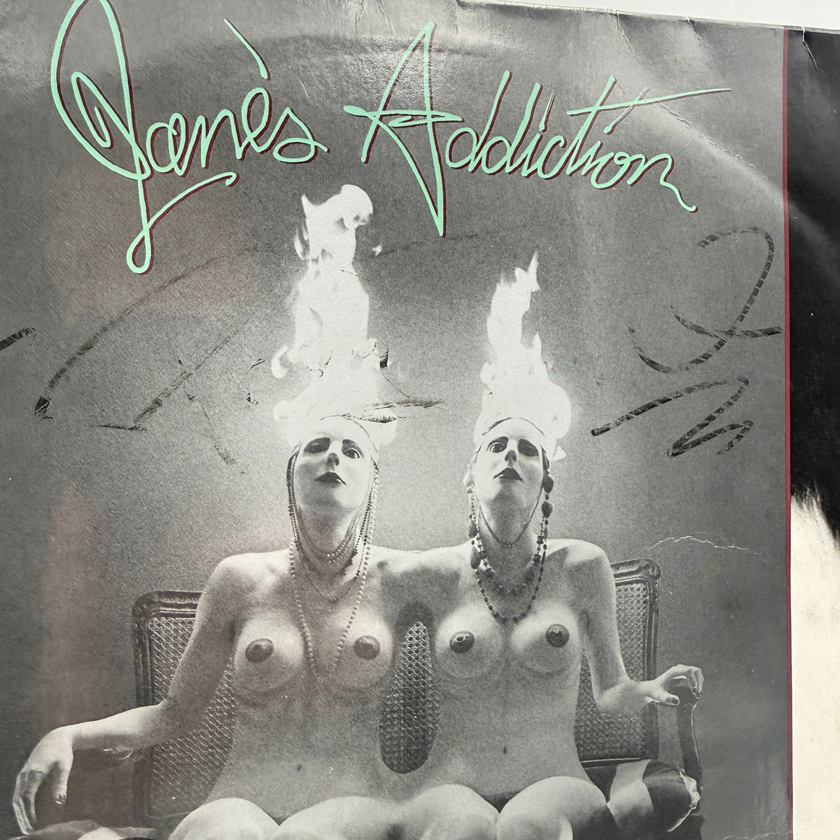 Jane's Addiction - Nothing's Shocking Vinyl LP Original 1st Press UK Rubber Jacket SiGNED