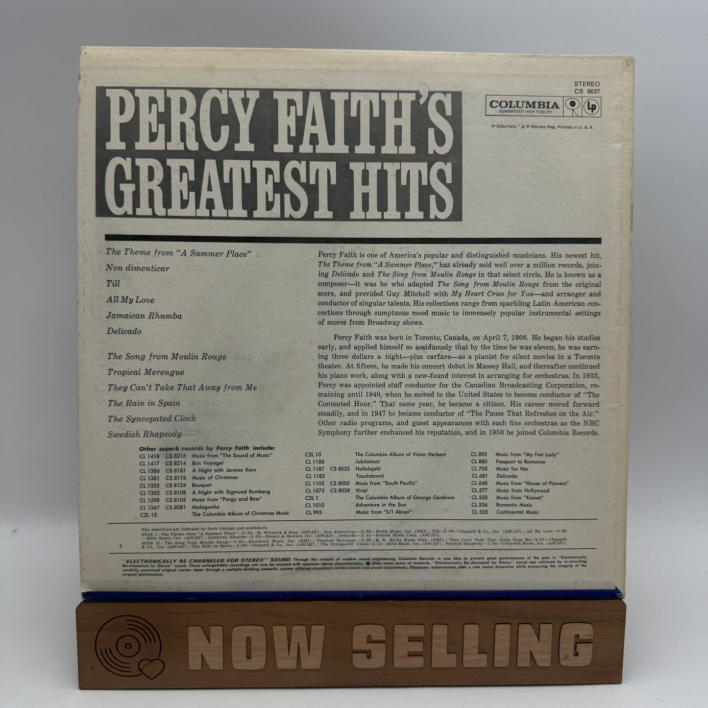 Percy Faith 7 Vinyl Lot - Greatest Hits, Broadway Bouquet, Born Free, Themes for Young Lovers, Younger than Spring, etc