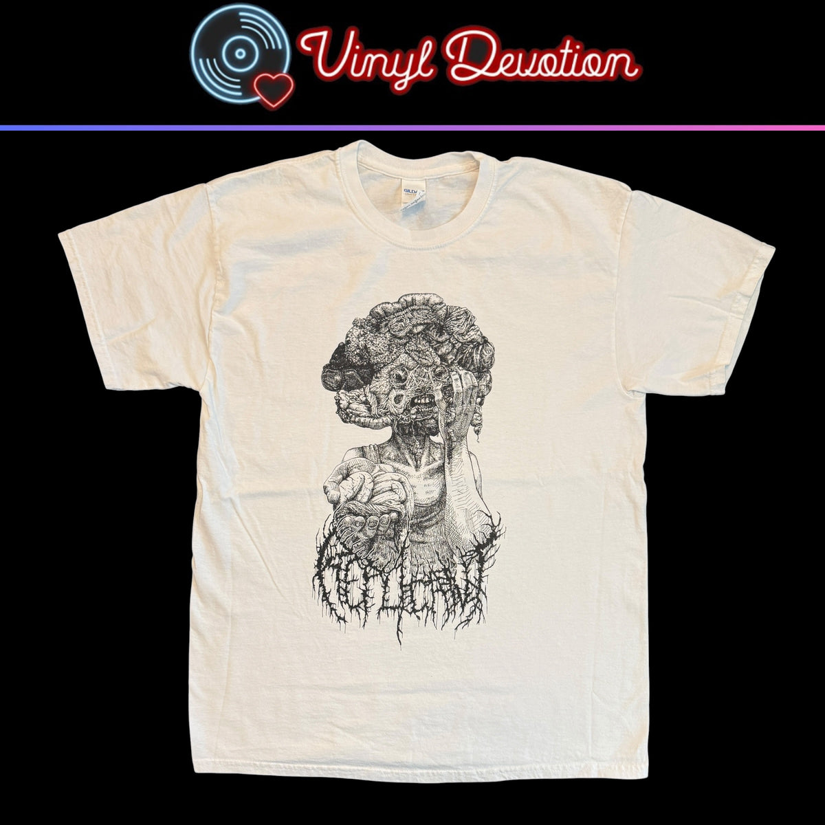 Replicant Death Metal Band White T-Shirt Size L Windfaerer