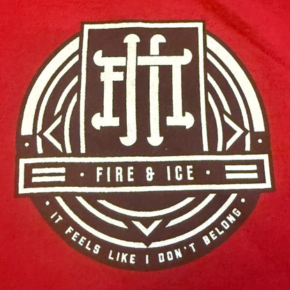 Fire & Ice Hardcore Band It Feels Like I Don't Below Red T-Shirt Size XL Down To Nothing Bracewar