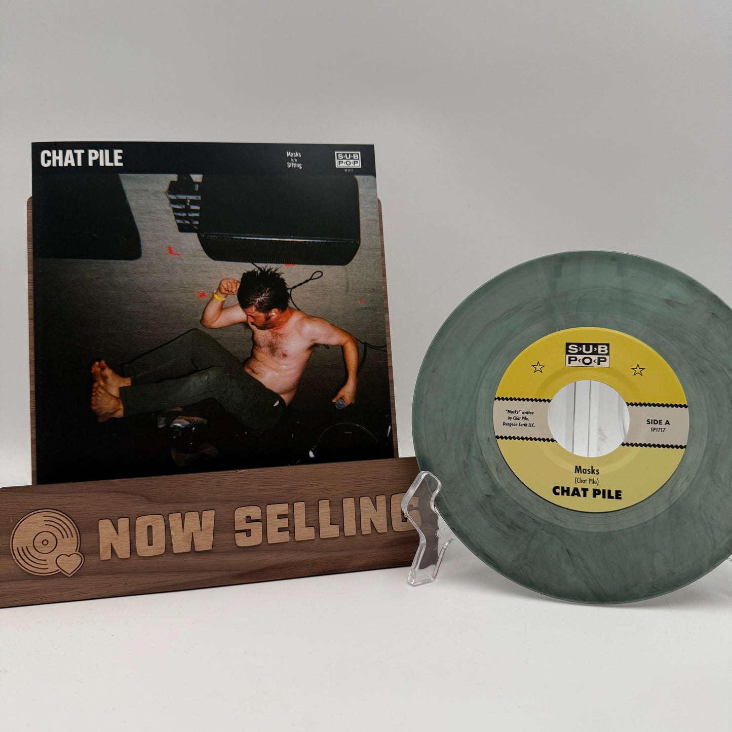 Chat Pile  - Masks b/w Sifting Vinyl 7" Sea Glass w/ Black Swirl