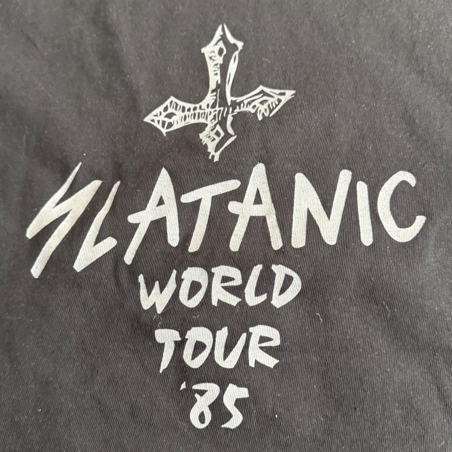 Slayer Band Slaytanic Wehrmacht '85 Tour T-Shirt Size L Johnny Star