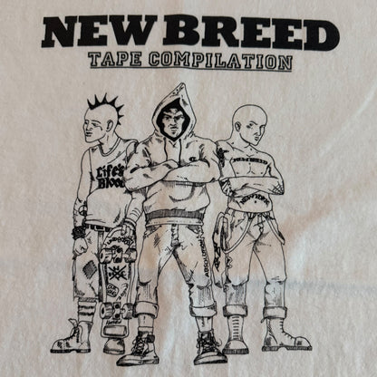 New Breed! Tape Compilation White T-Shirt Size L Outburst Life's Blood Our Gang Uppercut