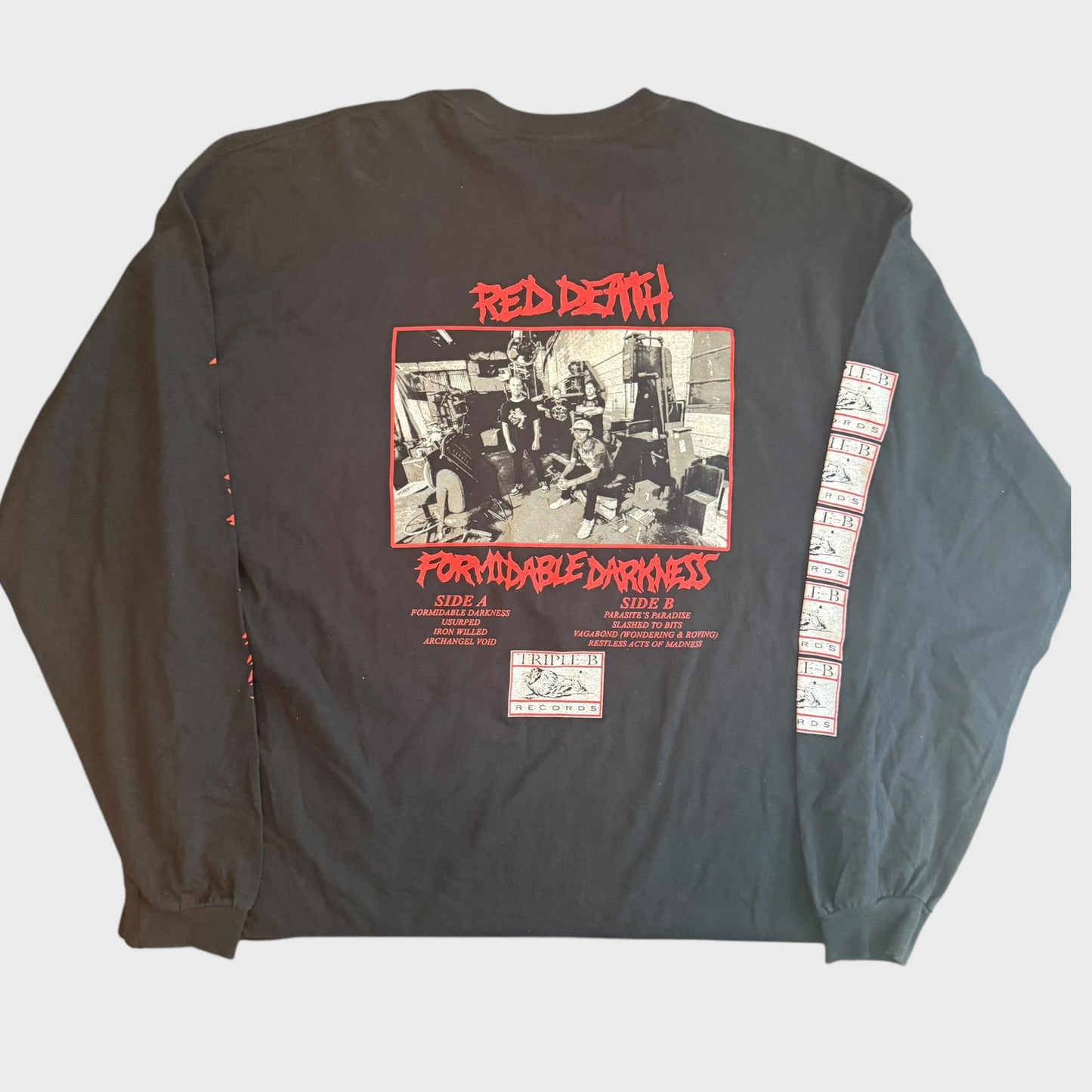 Red Death Band Formidable Darkness Long Sleeve T-Shirt Size XXL Crossover Thrash