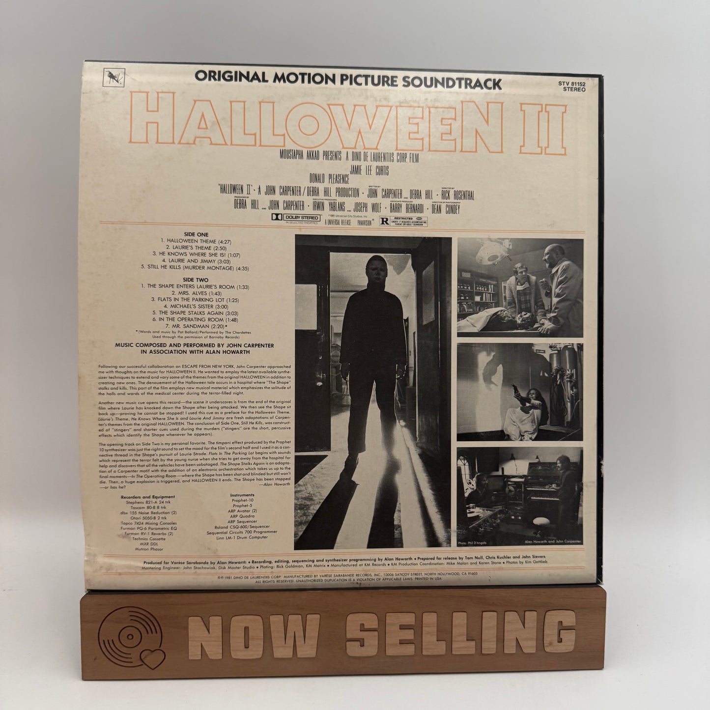 Halloween II Soundtrack Vinyl LP Original 1st Press  John Carpenter Alan Howarth
