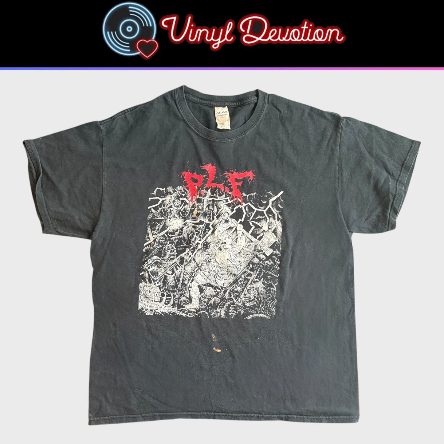 P.L.F Band Devious Persecution & Wholesale Slaughter T-Shirt Size L Pulverizing Lethal Force