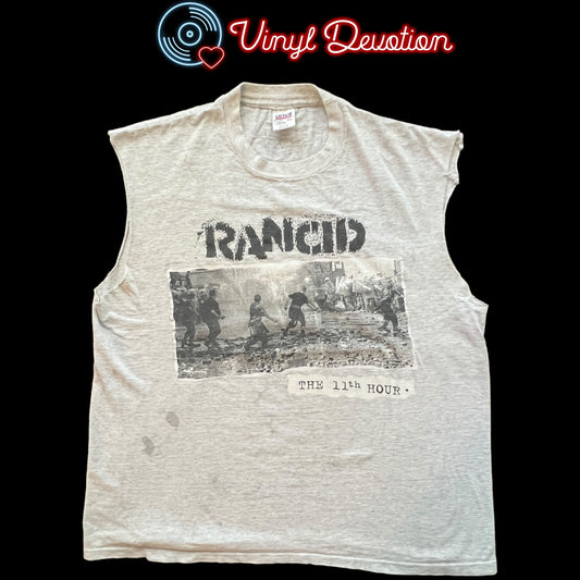 Rancid Band The 11th Hour And Out Come The Wolves Vintage T-Shirt Size XL Cut Sleeves