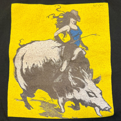 Sticky Boston Artist Boar Vintage T-Shirt L Scissorfight Quitter
