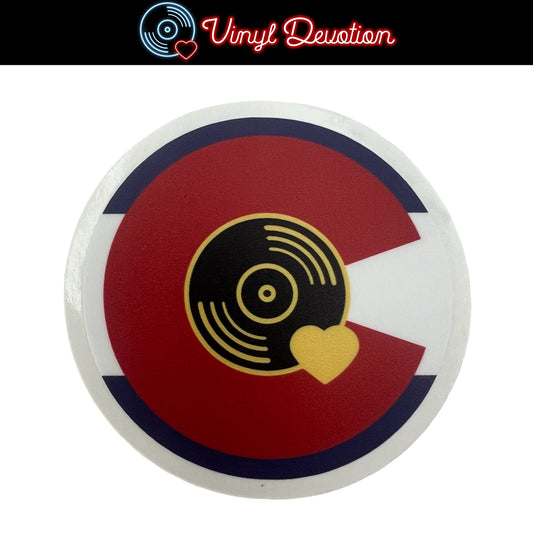 Vinyl Devotion Colorado Record Logo Sticker