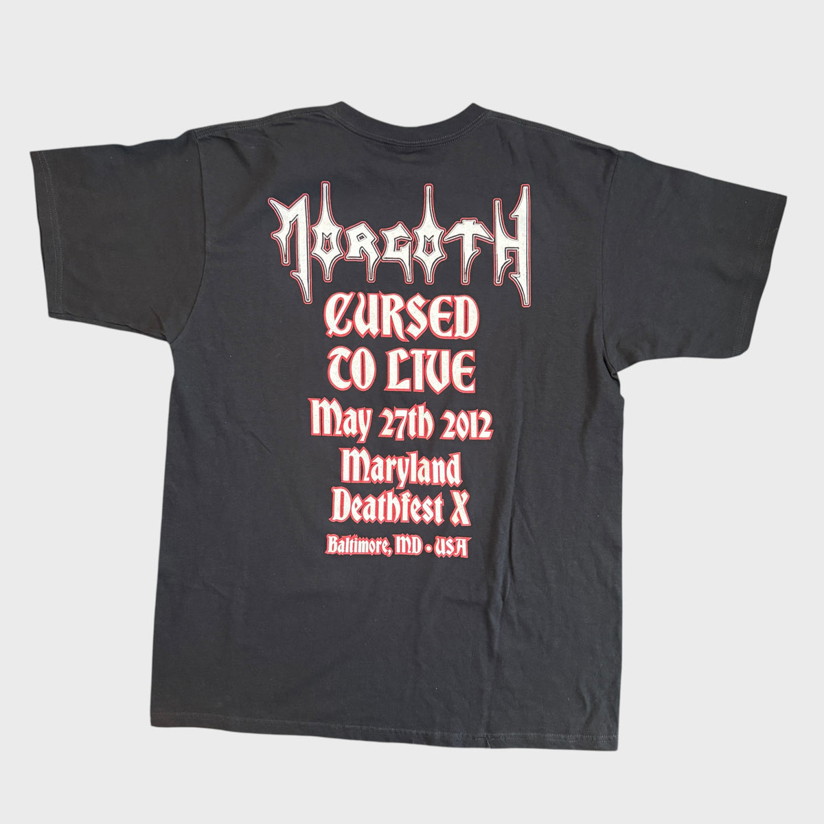 Morgoth Band Cursed To Live - Maryland Deathfest 2012 T-Shirt Size L