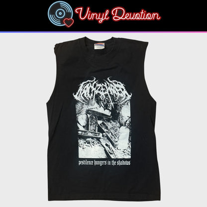 Nachzehrer Band Pestilence Hungers In The Shadows Cut Sleeves T-Shirt Size S