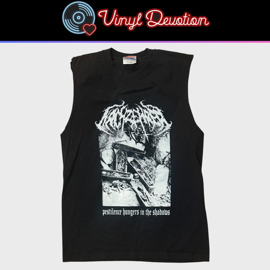 Nachzehrer Band Pestilence Hungers In The Shadows Cut Sleeves T-Shirt Size S