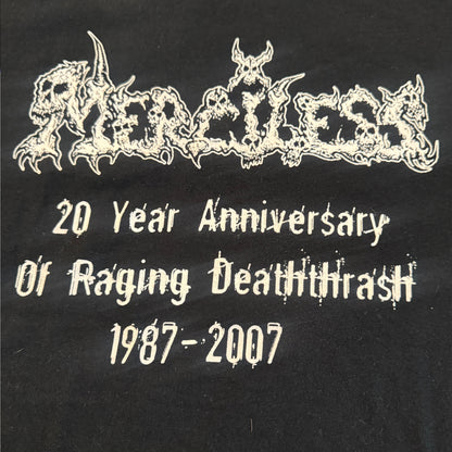 Merciless Death Metal Band 20 Year Anniversary 2006 Vintage T-Shirt Size M
