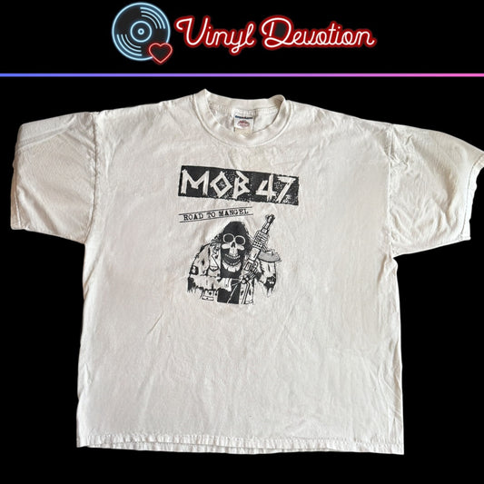 Mob 47 Band Road To Mangel Y2K Vintage White T-Shirt Size XL Fits Like XXL