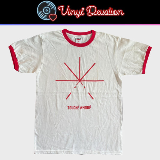Touché Amoré Band Logo White Ringer T-Shirt Size M Touche Amore