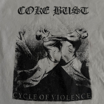 Coke Bust Straight Edge Hardcore Band Cycle Of Violence White T-Shirt Size S