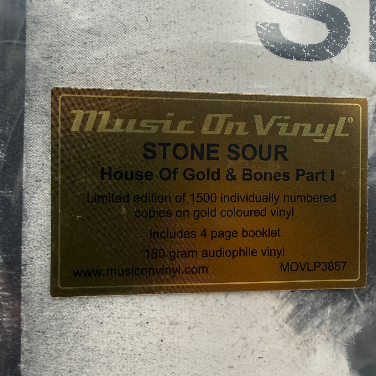Stone Sour - House Of Gold & Bones Part 1 Vinyl LP Reissue Gold Vinyl Numbered MOV