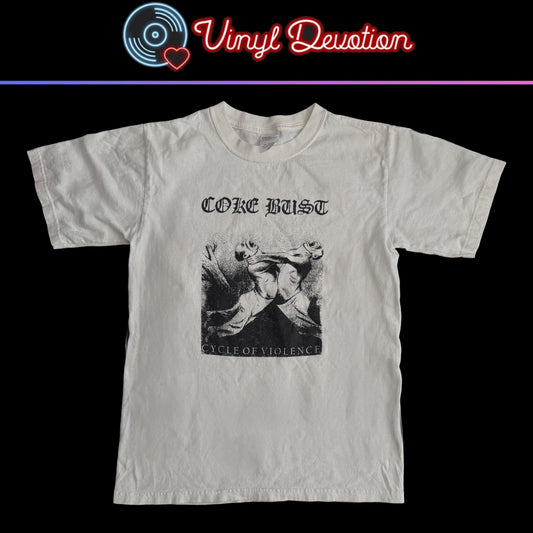 Coke Bust Straight Edge Hardcore Band Cycle Of Violence White T-Shirt Size S