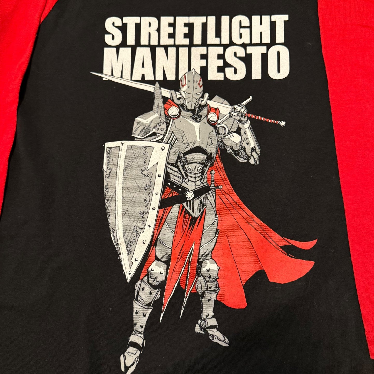 Streetlight Manifesto Band Knight Black / Red Raglan T-Shirt Size L