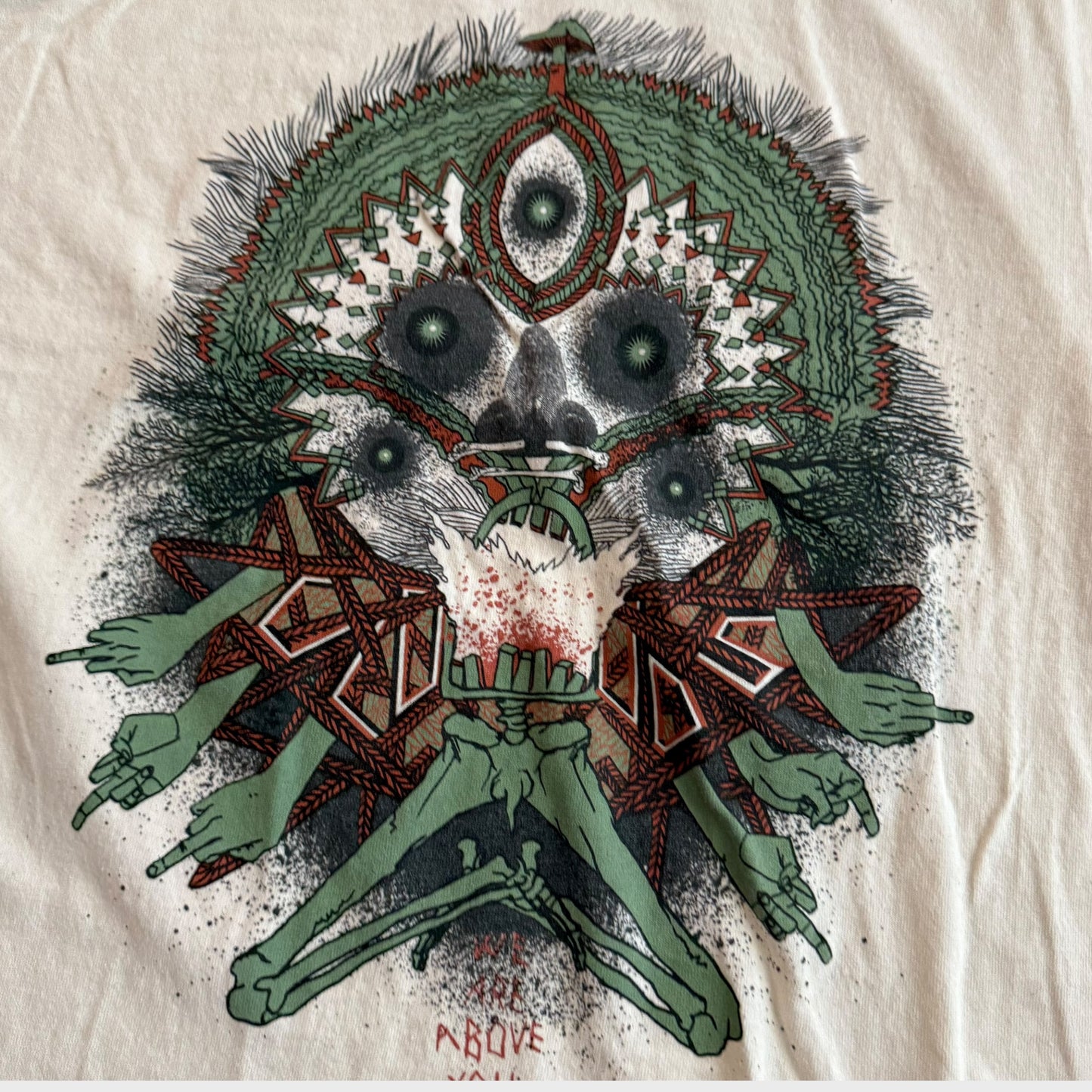 Clouds Band We Are Above You Fingers White T-Shirt Size L Converge Cave In American Nightmare
