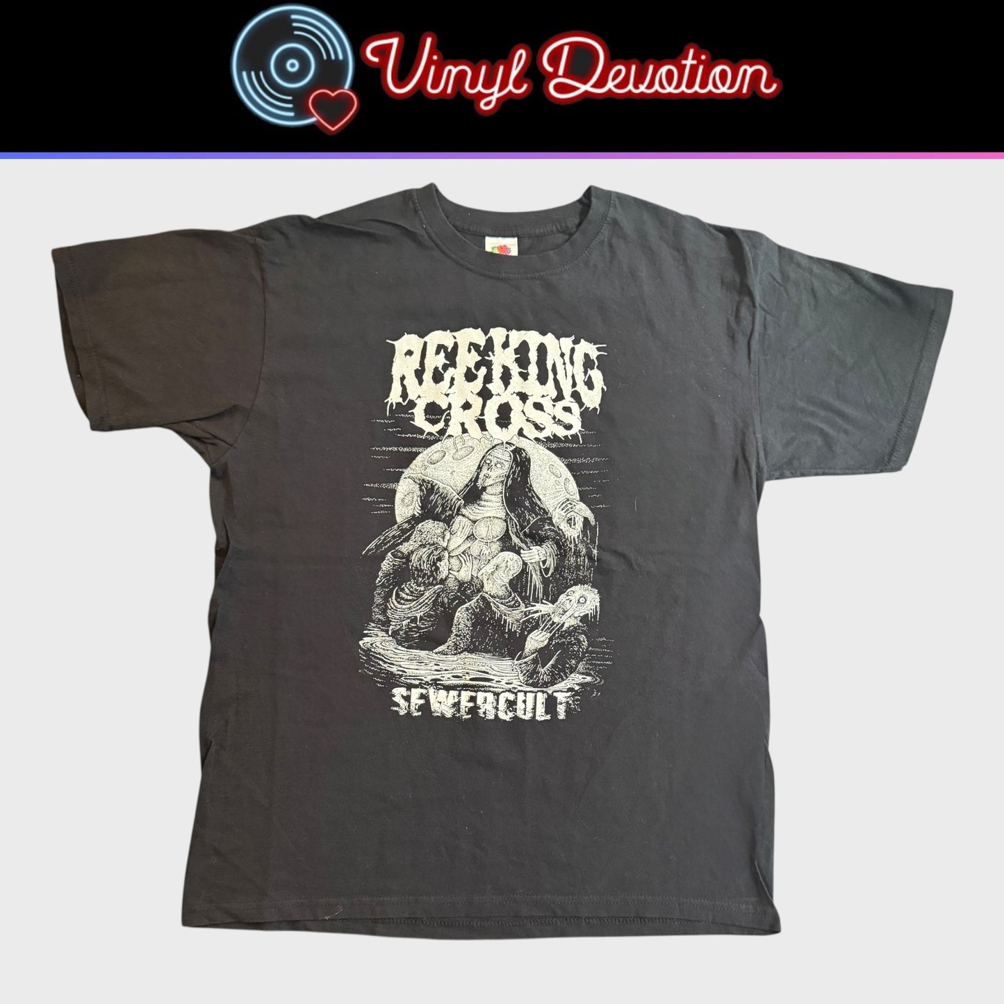 Reeking Cross Noisegrind Band Sewercult T-Shirt Size L Grindcore Sensory Deprivation