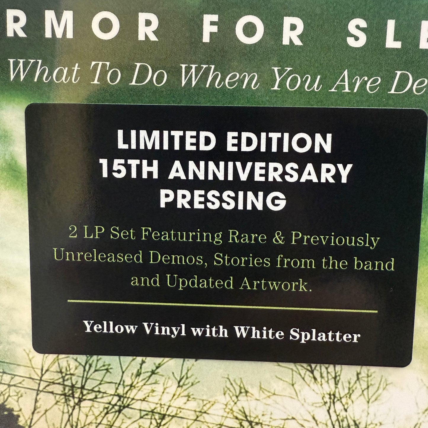 Armor For Sleep - What To Do When You Are Dead Vinyl LP Deluxe Yellow Splatter SEALED