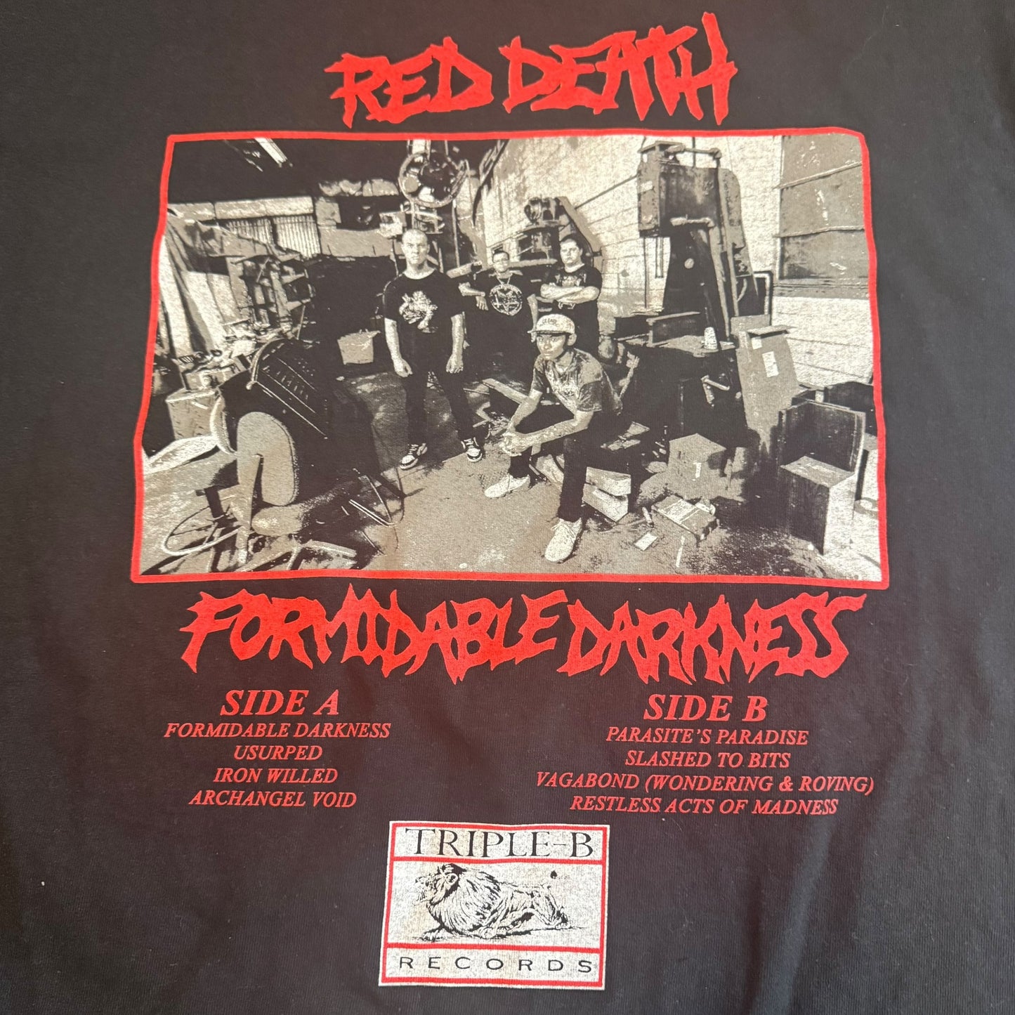 Red Death Band Formidable Darkness Long Sleeve T-Shirt Size XXL Crossover Thrash