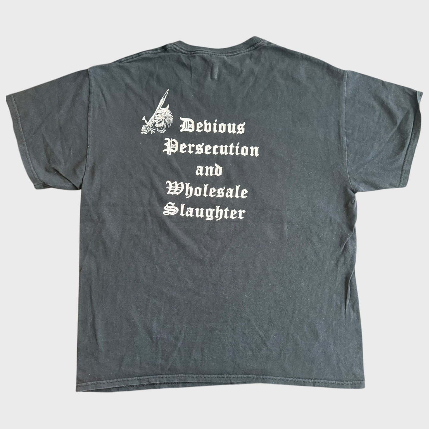 P.L.F Band Devious Persecution & Wholesale Slaughter T-Shirt Size L Pulverizing Lethal Force