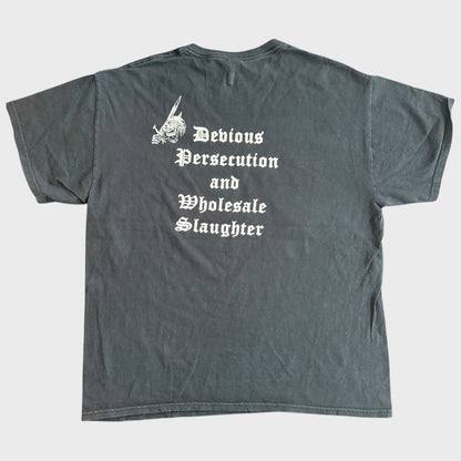 P.L.F Band Devious Persecution & Wholesale Slaughter T-Shirt Size L Pulverizing Lethal Force