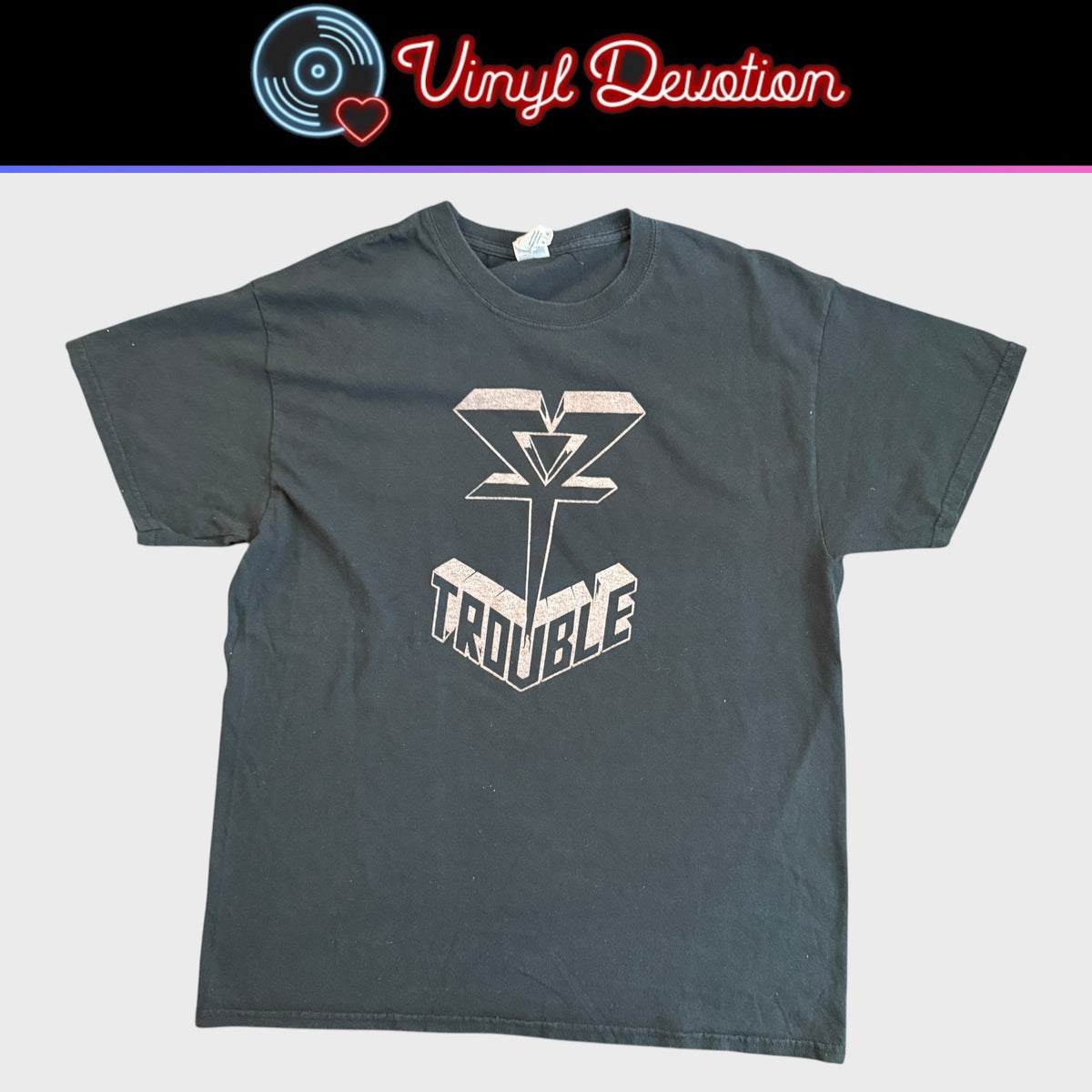 Trouble Band Logo T-Shirt Size L Chicago Doom