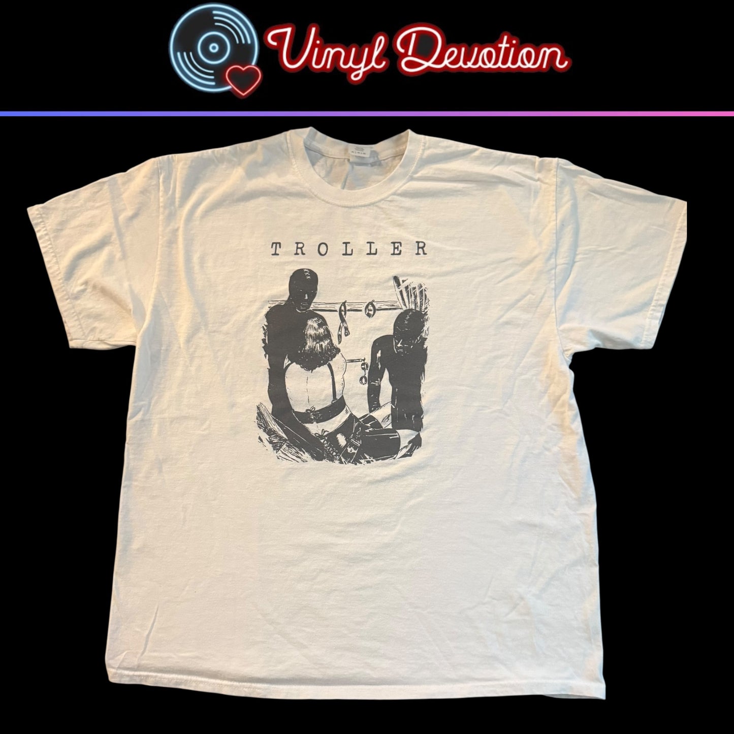 Troller Band White T-Shirt Size XL Darkwave