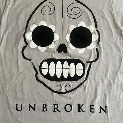 Unbroken Band Sugar Skull Light Gray T-Shirt Size M