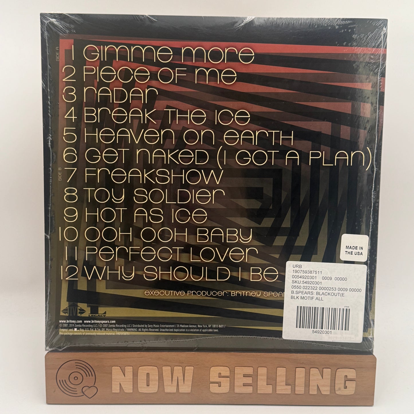 Britney Spears - Blackout Vinyl LP White Black Swirl SEALED UO Exclusive