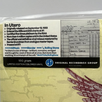 Nirvana - In Utero Vinyl LP Neon Yellow SEALED ORG Music