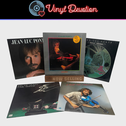 Jean-Luc Ponty 5 Vinyl Record Lot - Aurora (SEALED!), Cosmic Messenger, Taste for Passion, Mystical Adventures, Individual Choice