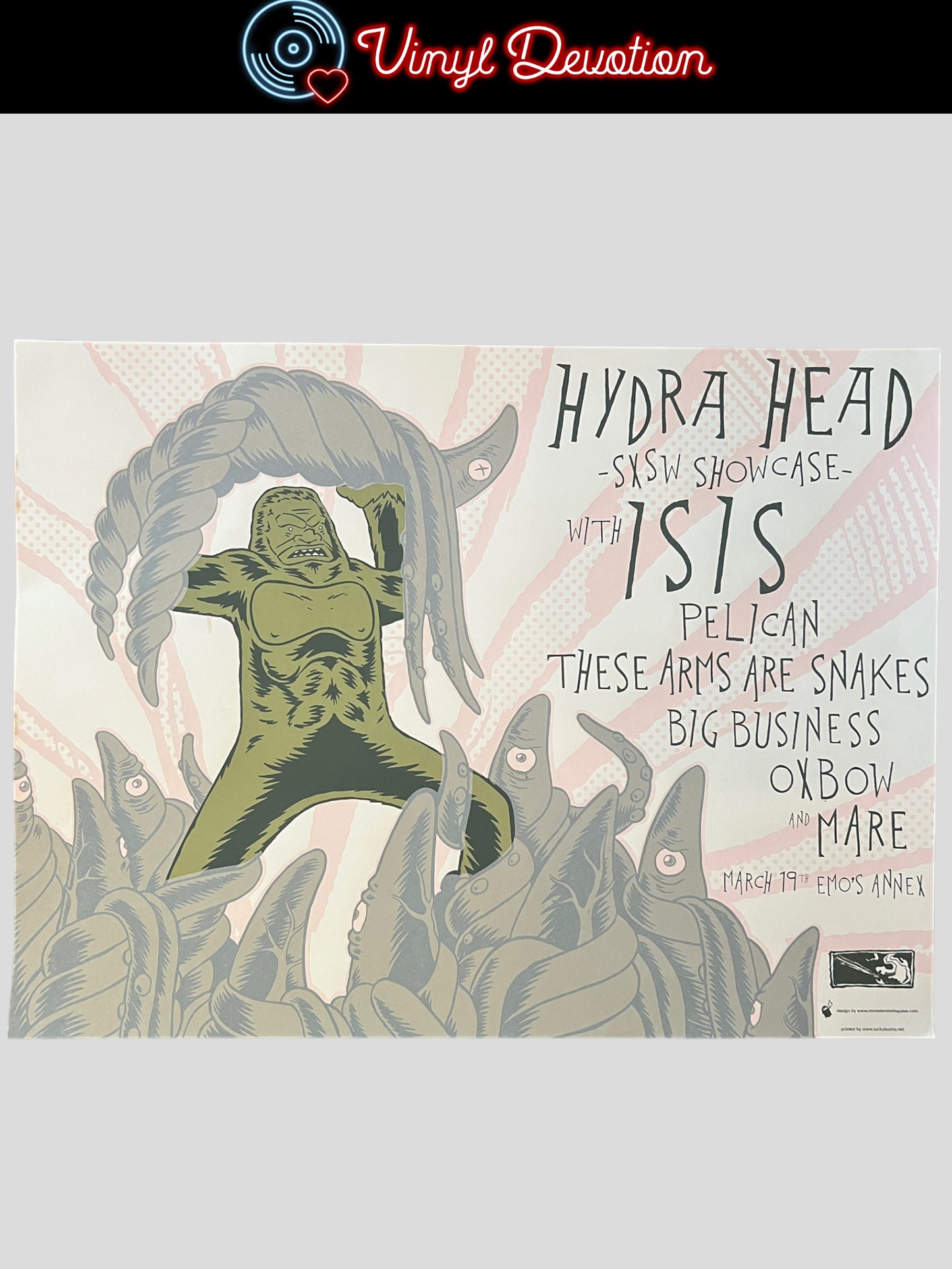 Hydra Head SXSW Showcase Screenprint Poster Isis Pelican Big Business 24 x 18 inches Jeremy Wabiszczewicz